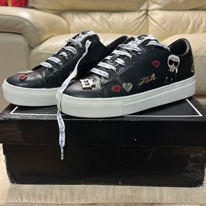 Karl Lagerfeld Sneakers, US 7.5, EU 38, Black. A couple light marks